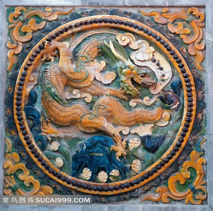 精美的吉祥龙纹浮雕素材