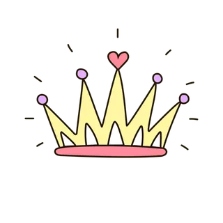 王冠 装饰品 画画 黄冠 装饰性的 手绘 剪出