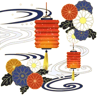 国潮仙鹤插画免扣素材设计素材