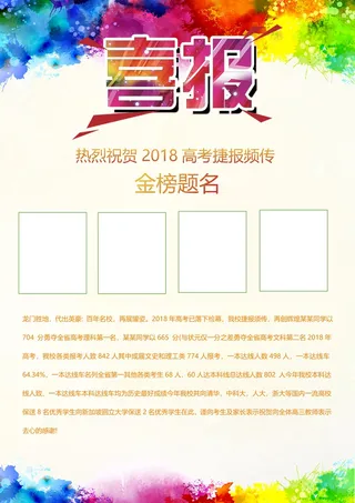 喜报战报海报贺喜光荣榜金榜题名