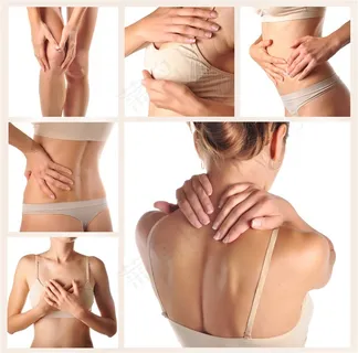 用手触摸身体疼痛部位高清图片