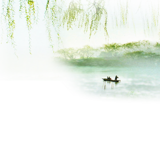 春天绿色春季水墨柳树柳条柳叶春季海报设计PNG免扣素材