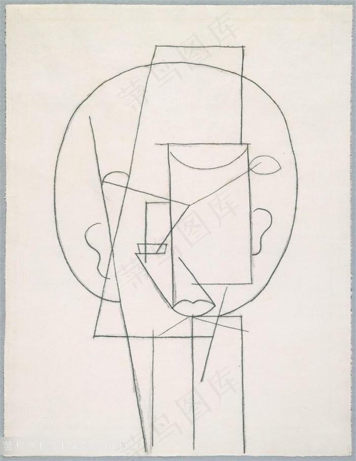 毕加索线描简约插画