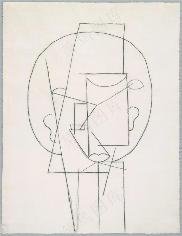 毕加索线描简约插画