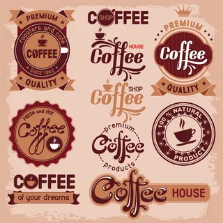 免抠国外咖啡标签