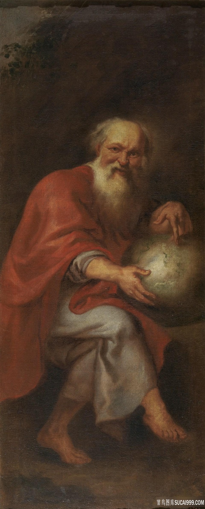 白胡须老人高清油画风景画