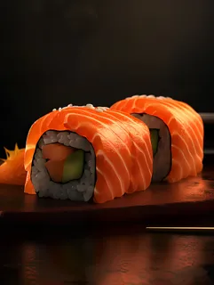 三文鱼寿司美食摄影图 三文鱼寿司美食摄影图