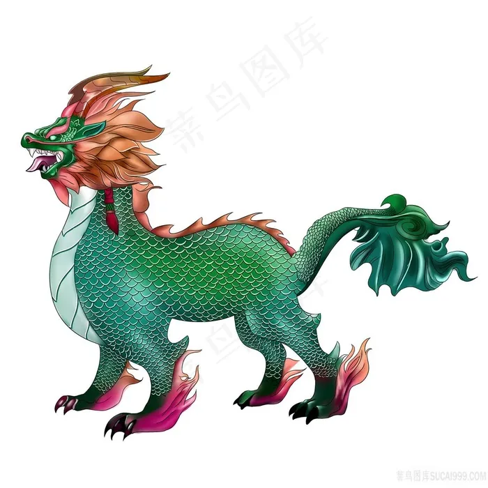 立体手绘西方龙PNG绘画图片