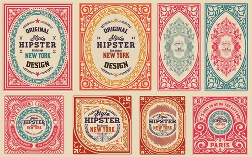 免抠花纹边框标签 免抠花纹边框标签