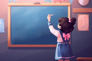 课室学习黑板儿童粉笔写字背景