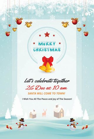 简约大气圣诞节快乐海报