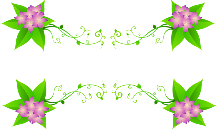 枝丫绿色花朵卡通谷雨