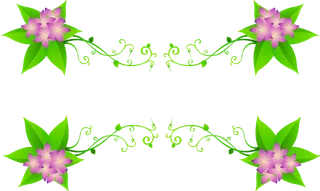 枝丫绿色花朵卡通谷雨