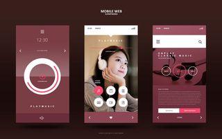 UI多页面包装展示手机APP交互界面样机长图概念PSD设计模板