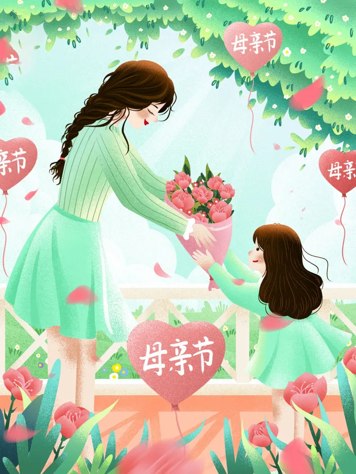 母亲节 母亲节插画 母亲节宣传