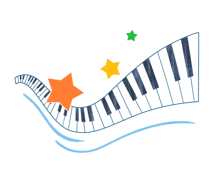 音乐 琴   星星  元素 插画