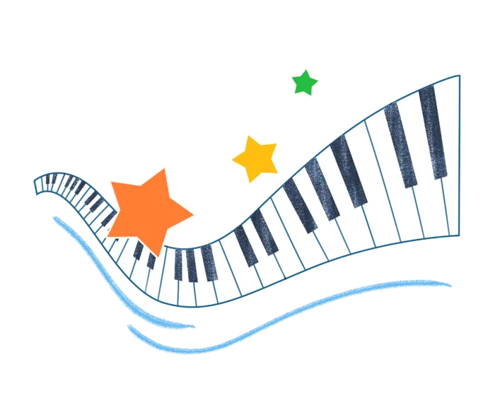 音乐 琴   星星  元素 插画