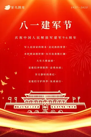 八一建军节建军96周年纪念海报