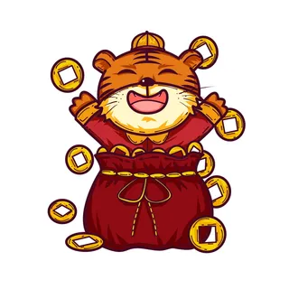 可爱虎年形象卡通新春