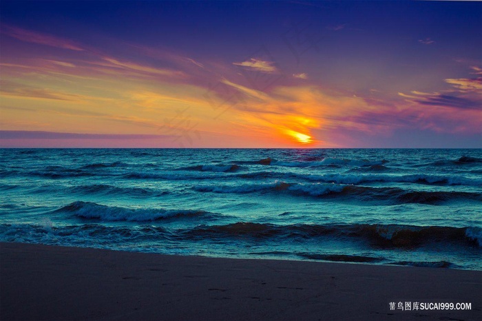 唯美海边日出夕阳壁纸