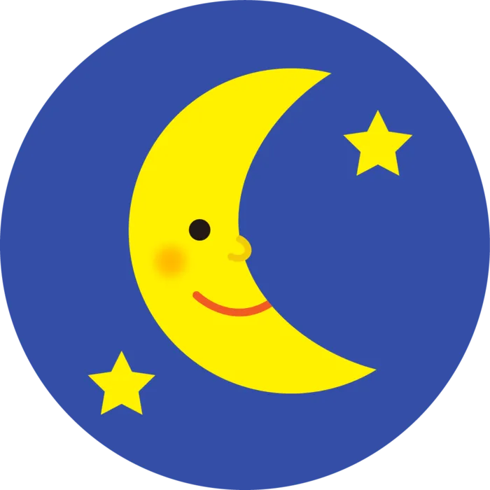 蓝色卡通风月亮星星