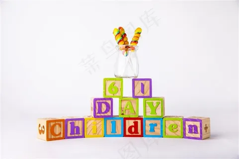 字母积木儿童节背景