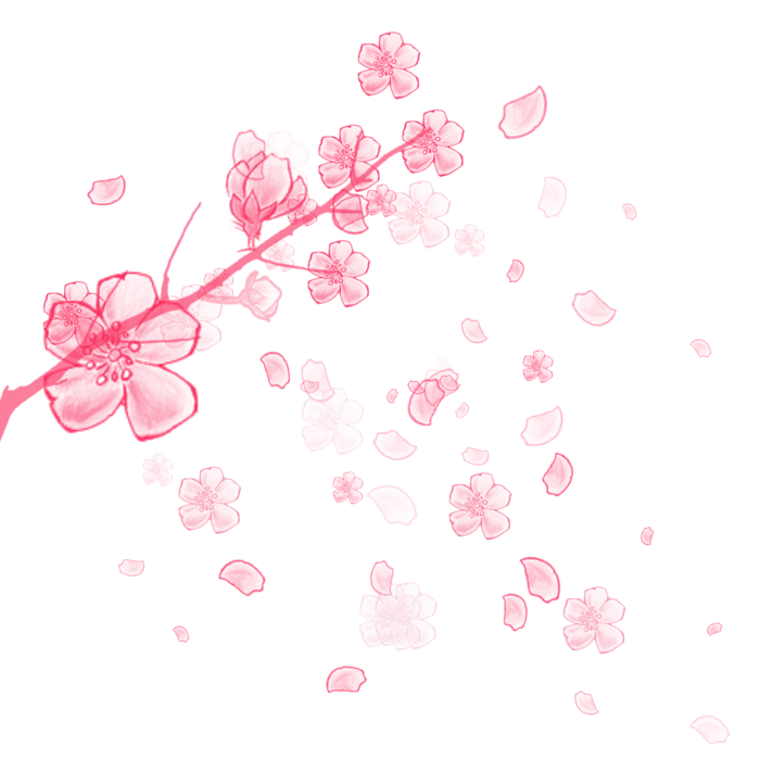 春天浪漫粉红色樱花手绘樱花梅花桃花花朵图片PNG免扣素材