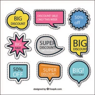 免抠彩绘促销标签