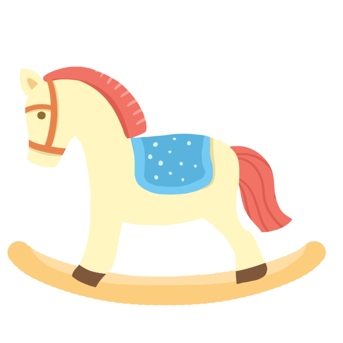 木马玩具剪贴画儿童节幼儿园卡通插画