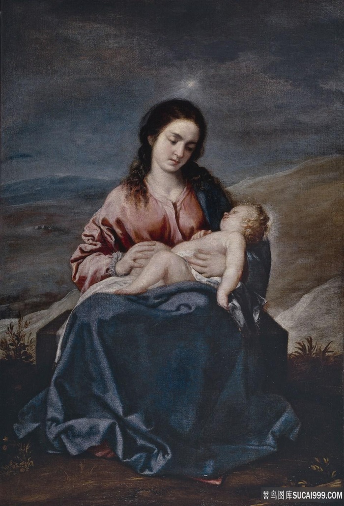 卡诺，阿隆索母子风景画油画