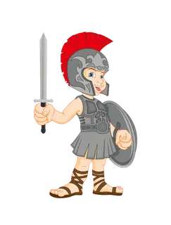 士兵持剑卡通