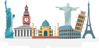 城市剪影卡通素材