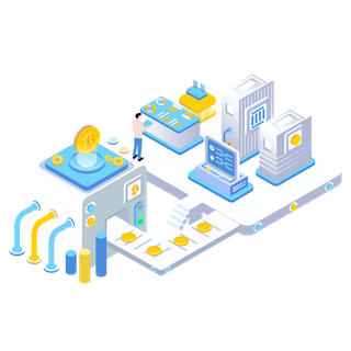 商用2.5D风格矢量商务比特币素材