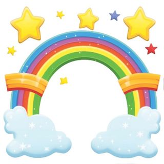 彩虹星星云朵免抠