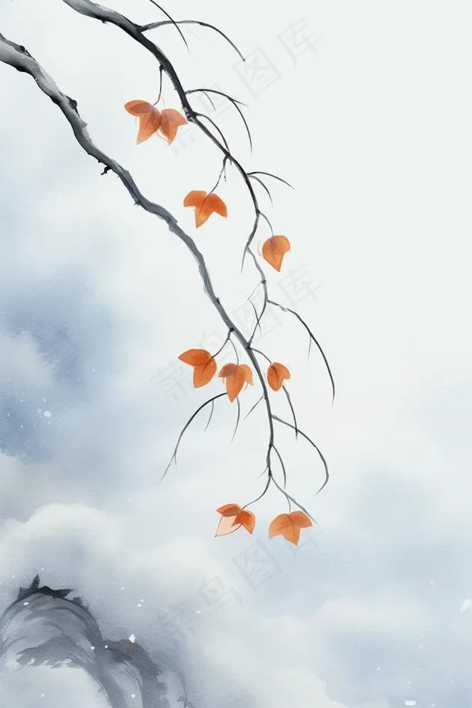 淡雅国风水墨背景(896x1344)