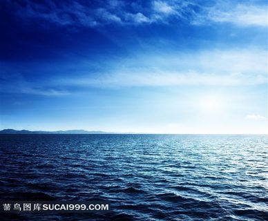 蓝天白云和大海风景图片