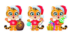 设计卡通老虎装饰新年