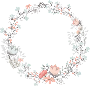 植物花环清新手绘卡通插画免抠