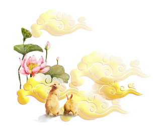 兔子中国风兔年