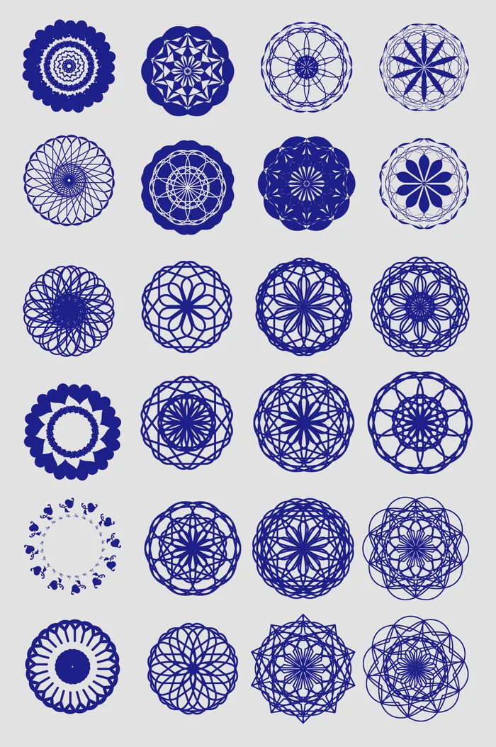 矢量中式圆形花纹边框图形ai矢量模版下载