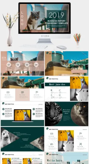 宠物主题PPT模板ppt模版预览图