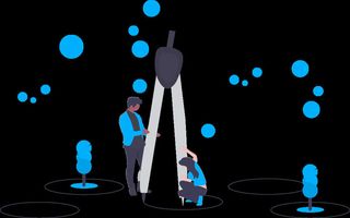 2.5d圆规插画小图标素材