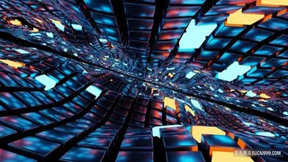 创意立方体金属炫彩反光抽象背景图片