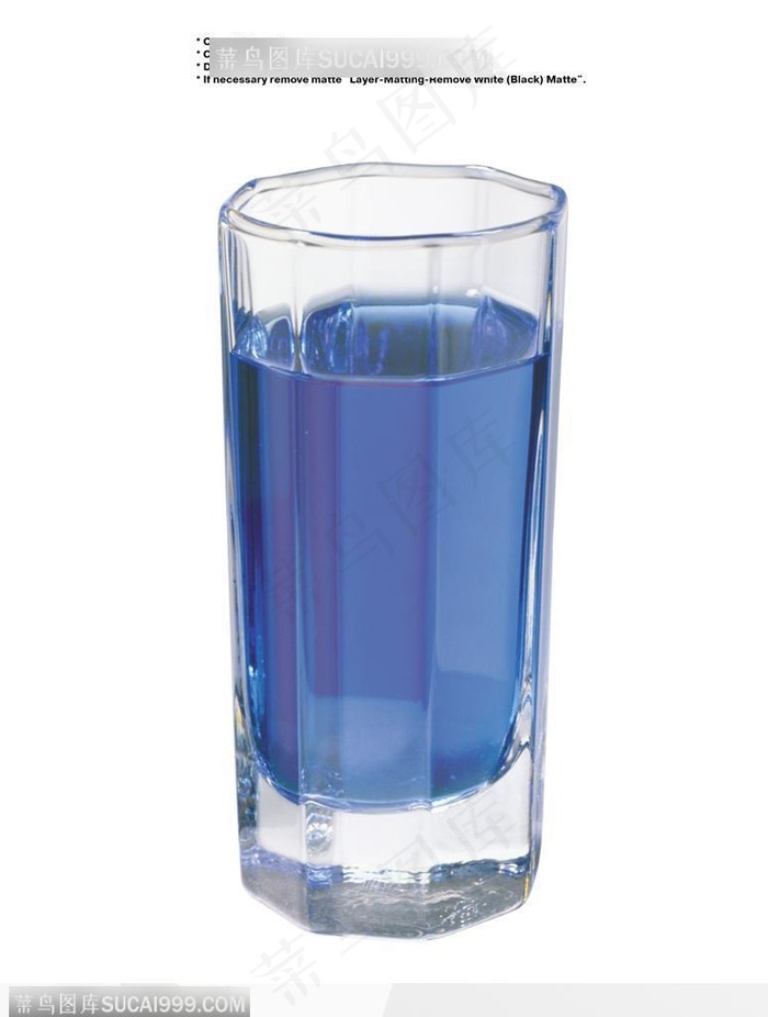 饮料特写-杯中蓝色的酒水