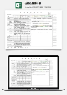 价格检查统计表excel模板