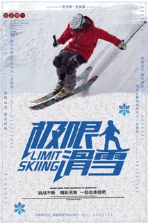 大气简洁冬季极限滑雪海报