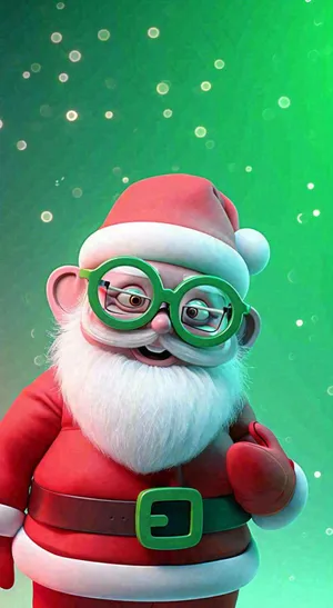 卡通圣诞老人雪花冬天，圣诞节