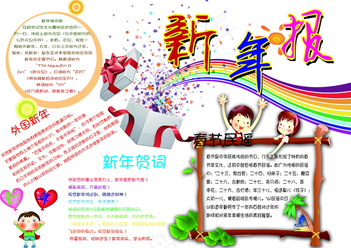 新年手抄报资料图片