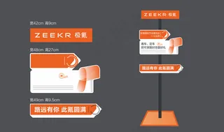 卡通导向手举牌