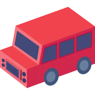 2.5D交通工具中型面包车